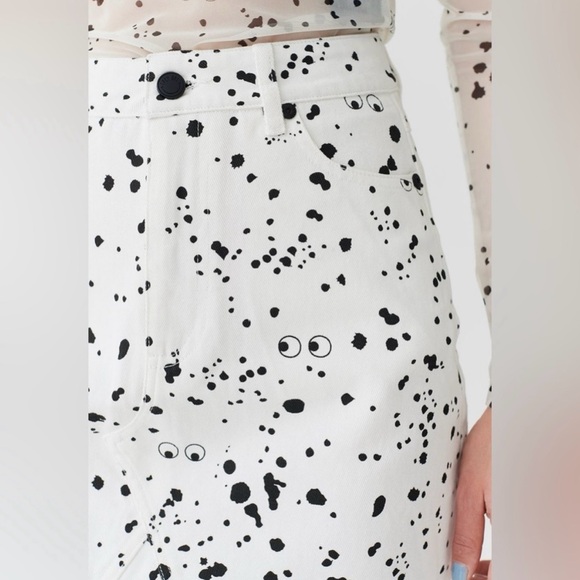 Lazy Oaf x Studio Arhoj Mini Splatter Print Skirt Black & White SIZE XS/24in - Picture 3 of 12